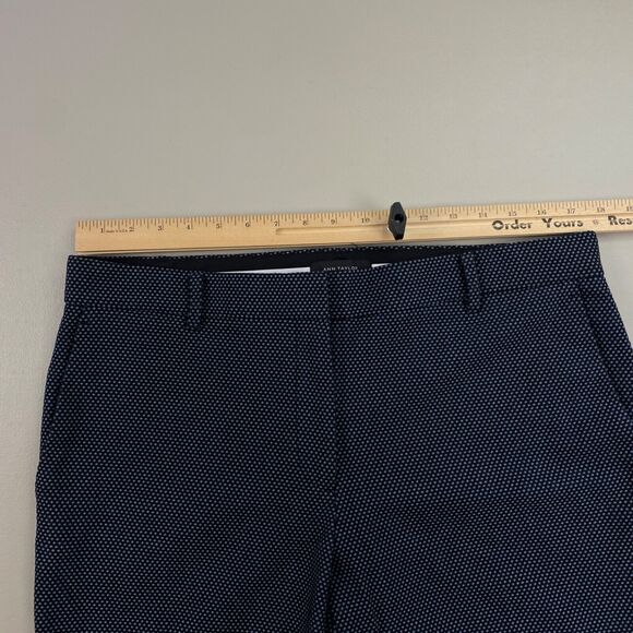 Ann Taylor Dress Pants Womens 12 Navy Blue Swiss Dot Ankle Stretch Career 36x28 - Picture 7 of 11